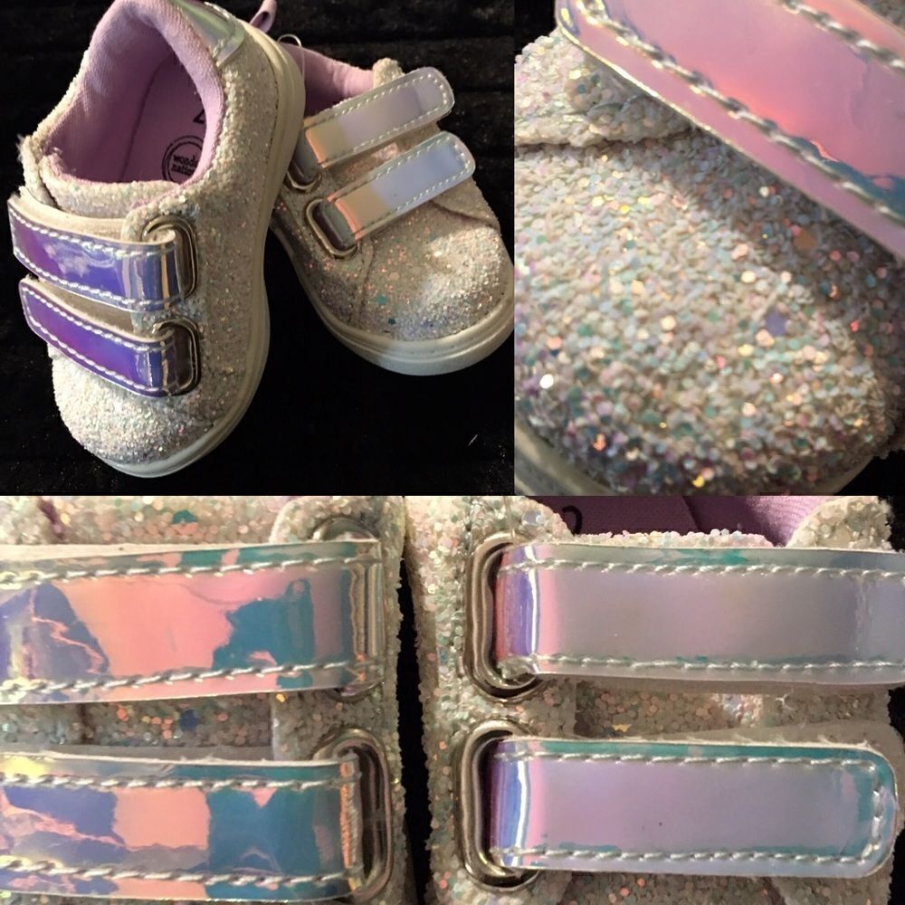 Unicorn iridescent glitter bling colored sneakers‎